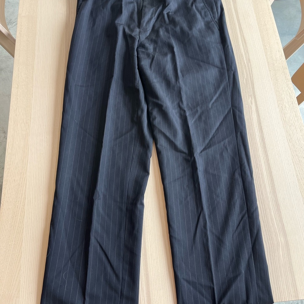 Brooks Brothers Navy Dress Pants with Pleats and Straight Leg